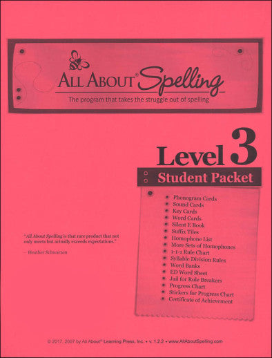 All About Spelling Level 3 Student Packet