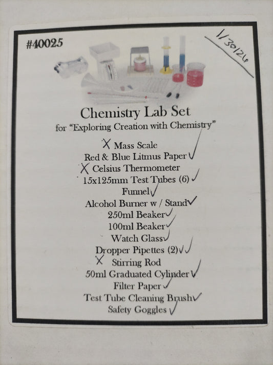 Chemistry Lab Set - for Exploring Creation with Chemistry