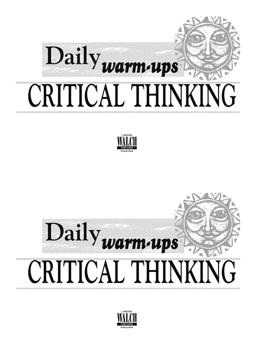 Daily Warm-Ups Critical Thinking
