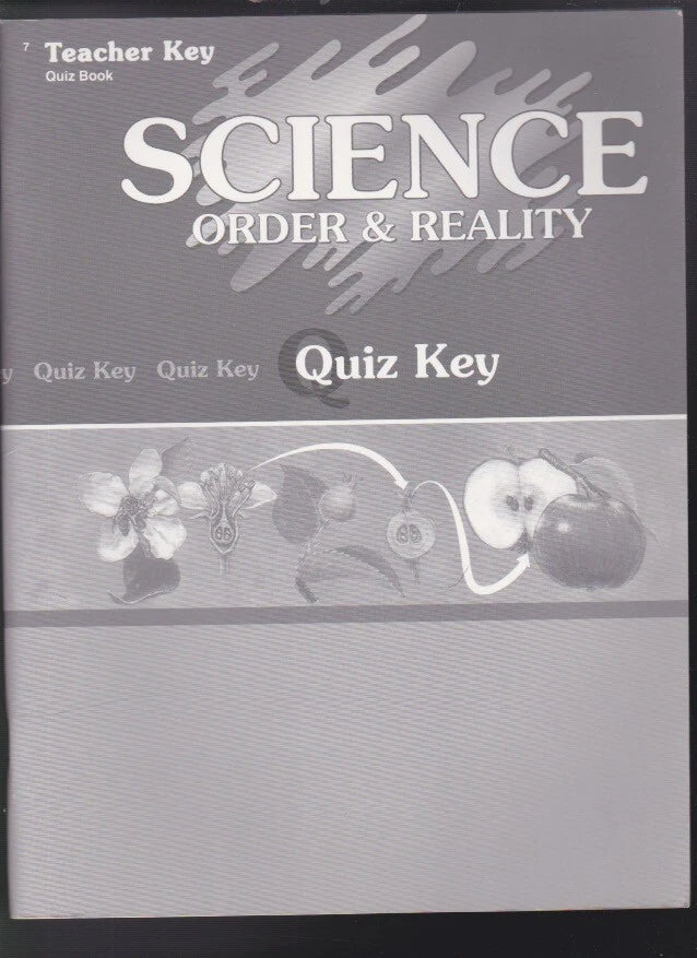 Science Order and Reality - Quiz Key