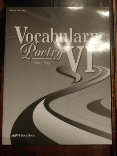 Vocabulary Spelling Poetry VI (5th ed.) - Test/Quiz Key