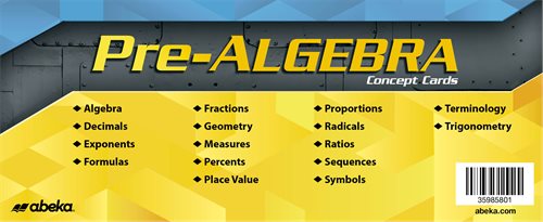 Pre-Algebra - Concept Cards