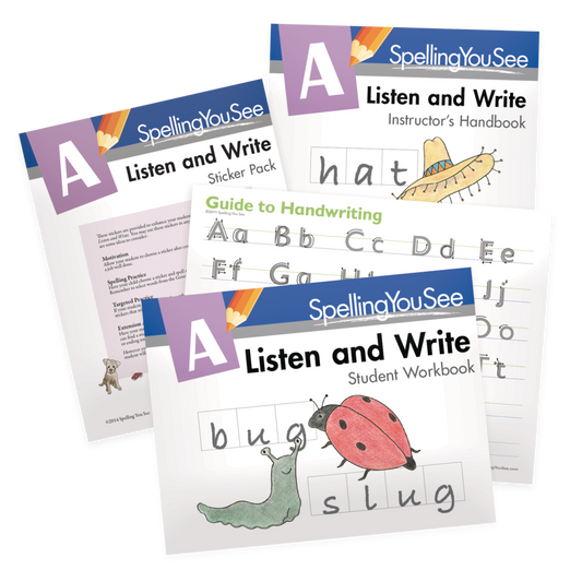 Spelling you See A - Listen and Write - Set of 2