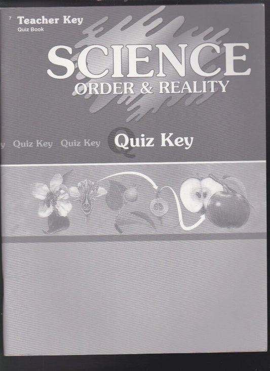 Science Order and Reality - Quiz Key