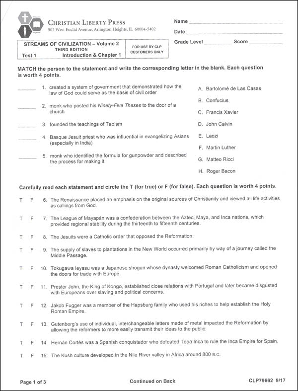 Streams of Civilization Vol 2 - Tests