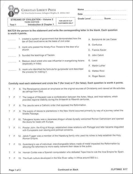 Streams of Civilization Vol 2 - Tests